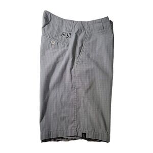 Lost Enterprises Flat Front Chino Shorts GRAY/ PINK CHECKERED ‎ Men's 30